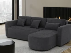 Canapé d'angle convertible/réversible en tissu 