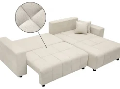 Canapé d'angle convertible style bubble tissu chenille 