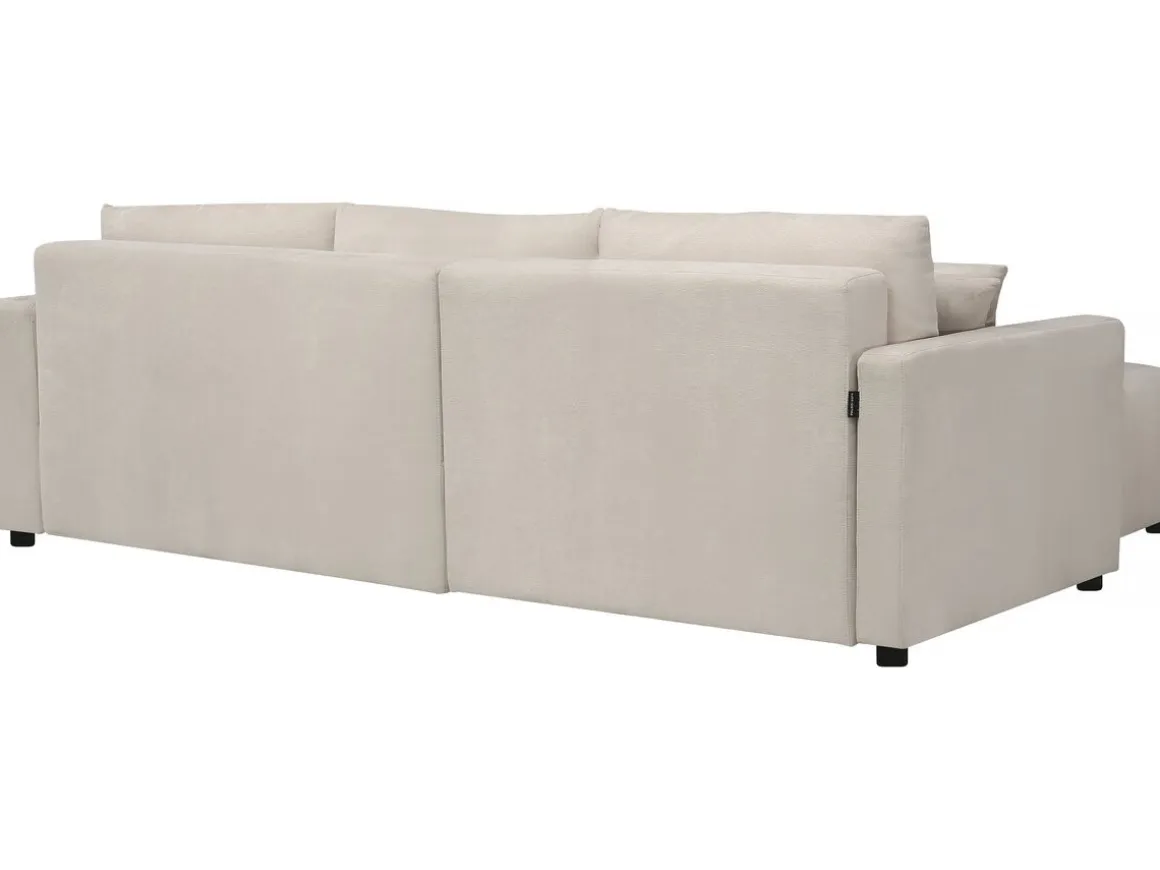 Canapé d'angle convertible tissu chenille 3 places - "Trocadero" - Crème
