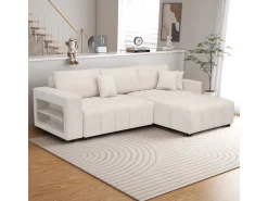 Canapé d'angle convertible tissu chenille 3 places -