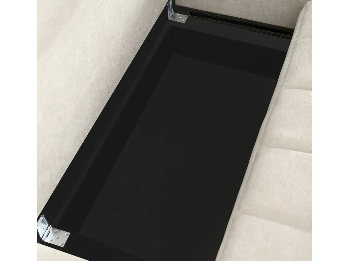 Canapé d'angle convertible tissu chenille 3 places - "Trocadero" - Crème