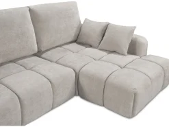 Canapé d'angle droit convertible en tissu chenille