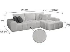 Canapé d'angle droit en tissu style bubble 