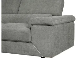 Canapé d'angle en tissu chenille "London" - 4 places - Gris