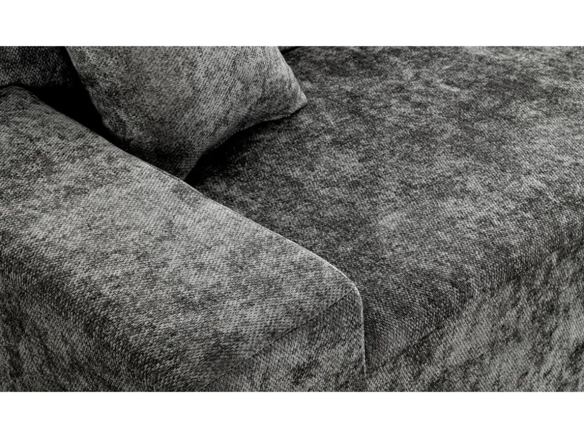 Canapé d'angle en tissu texturé "Tessaro" - 4 places - Gris