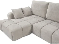 Canapé d'angle gauche convertible en tissu chenille