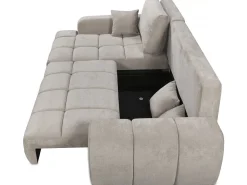 Canapé d'angle gauche convertible en tissu chenille