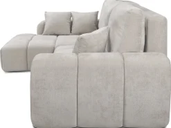 Canapé d'angle gauche convertible en tissu chenille