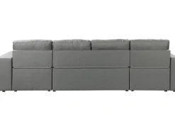 Canapé d'angle panoramique convertible en tissu "Axel" - 4 places - Gris