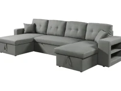 Canapé d'angle panoramique convertible en tissu