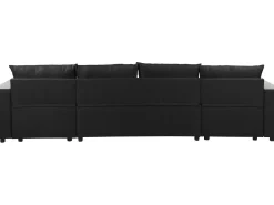 Canapé d'angle panoramique convertible en tissu 
