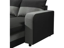 Canapé d'angle panoramique convertible en tissu 