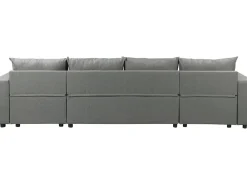 Canapé d'angle panoramique convertible en tissu 