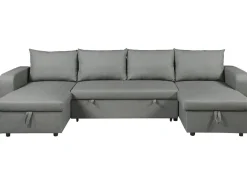Canapé d'angle panoramique convertible en tissu 