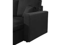 Canapé d'angle panoramique convertible en tissu 