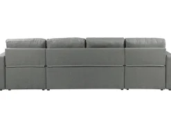 Canapé d'angle panoramique convertible en tissu 