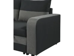 Canapé d'angle réversible/convertible en tissu "Victor" - 3 places - Noir