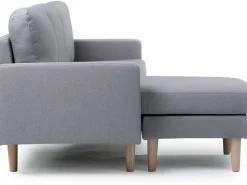 Canapé d'angle réversible en tissu "Gabby" -  3 places - Gris Clair