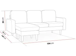 Canapé d'angle réversible en tissu 