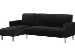 Canapé d'angle tissu réversible "Rio" - 4 places - Gris anthracite