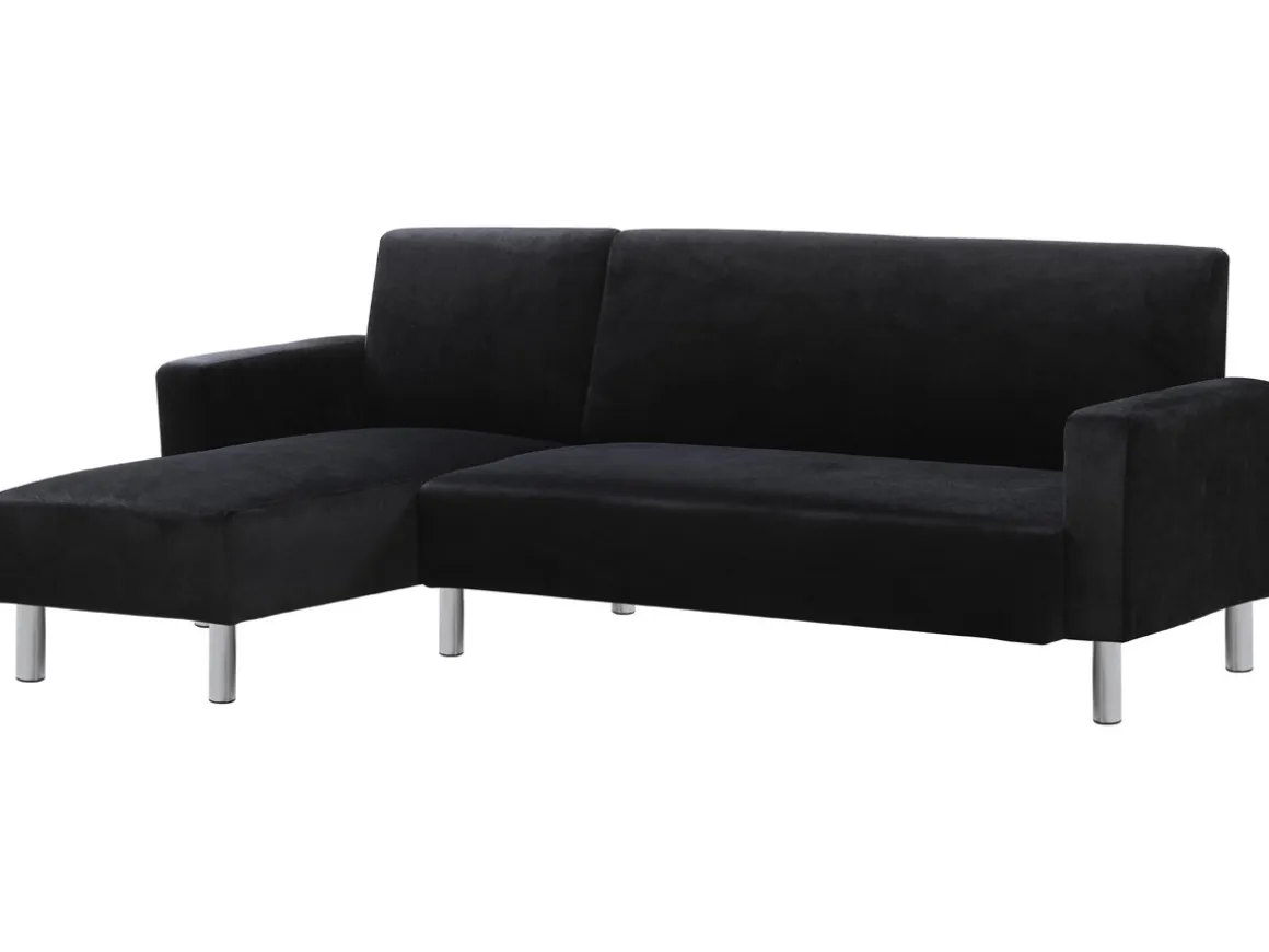 Canapé d'angle tissu réversible "Rio" - 4 places - Gris anthracite