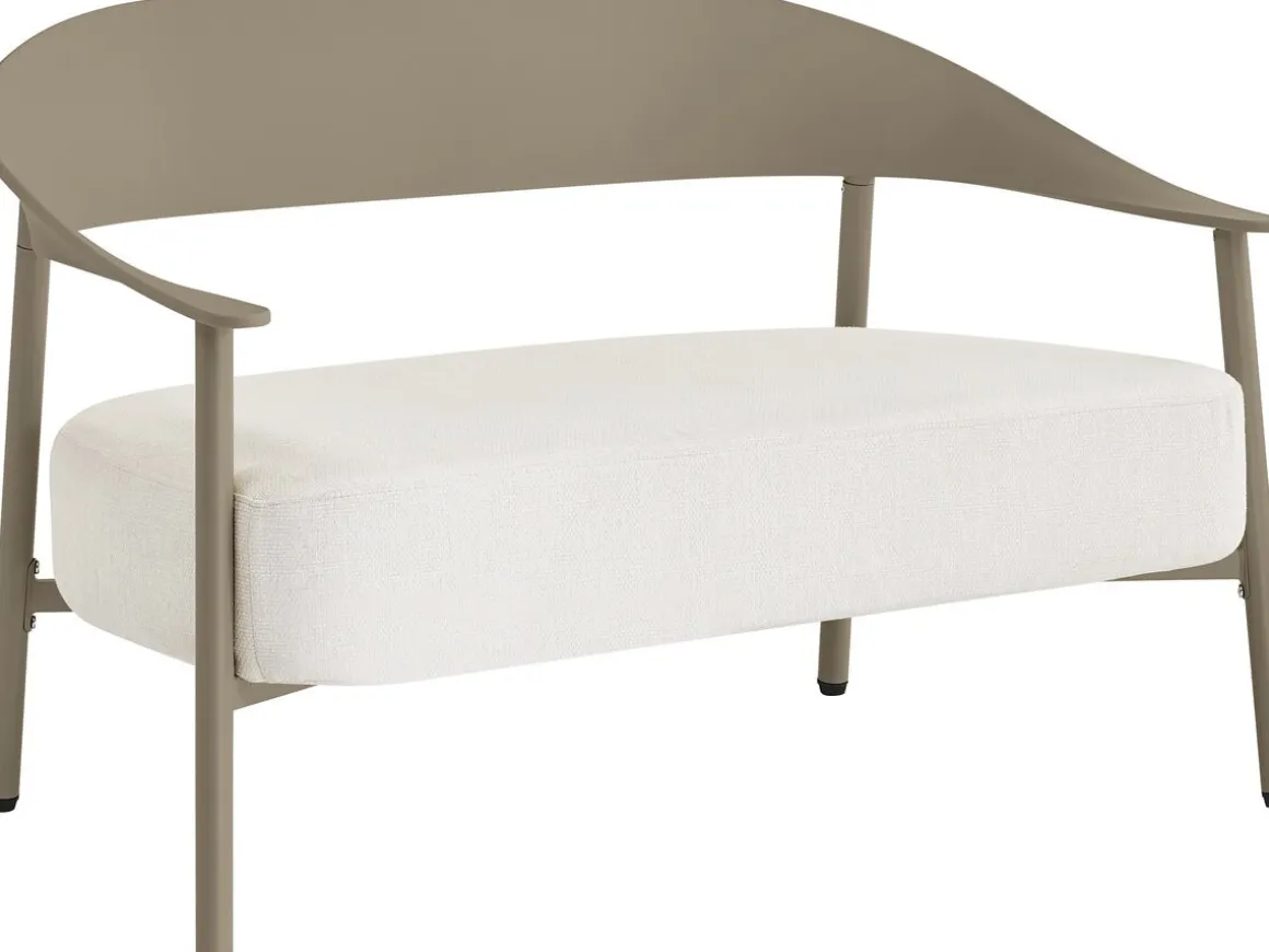 Canapé de jardin en plastique et métal "Céora" - 2 places - Taupe