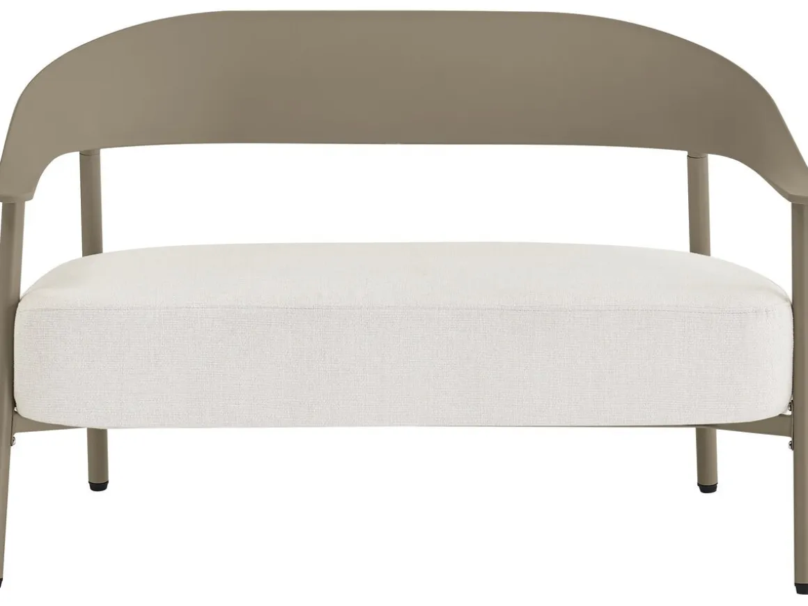 Canapé de jardin en plastique et métal "Céora" - 2 places - Taupe
