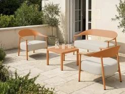 Canapé de jardin en plastique et métal 