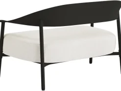 Canapé de jardin en plastique et métal "Céora" - 2 places - Noir