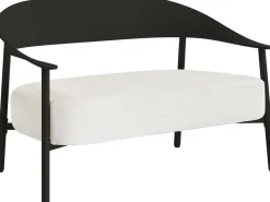 Canapé de jardin en plastique et métal "Céora" - 2 places - Noir