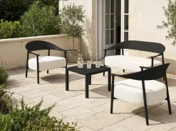 Canapé de jardin en plastique et métal 
