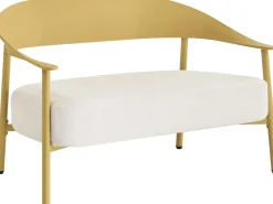 Canapé de jardin en plastique et métal "Céora" - 2 places - Jaune