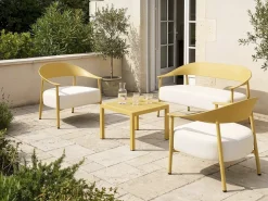 Canapé de jardin en plastique et métal 