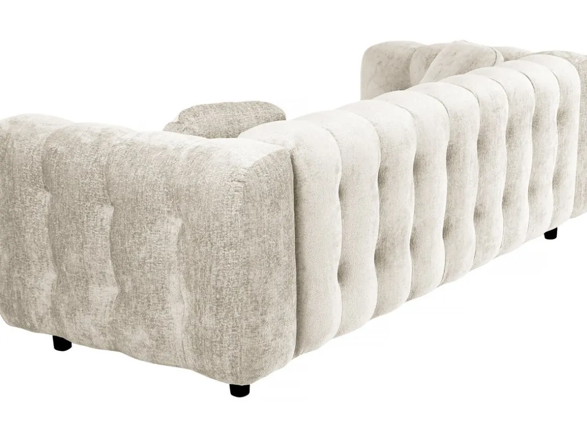 Canapé droit en tissu chenille "Vendome" - 3 places - Beige