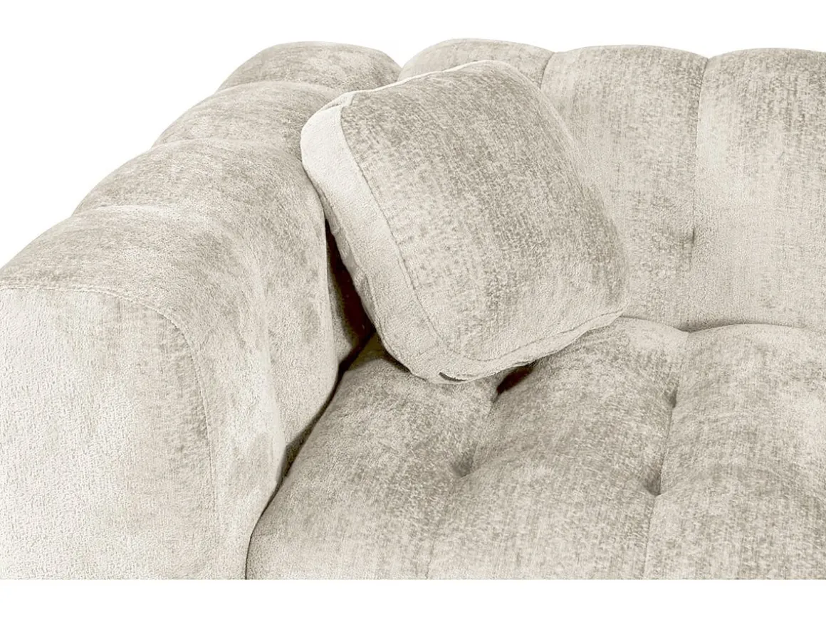 Canapé droit en tissu chenille "Vendome" - 3 places - Beige