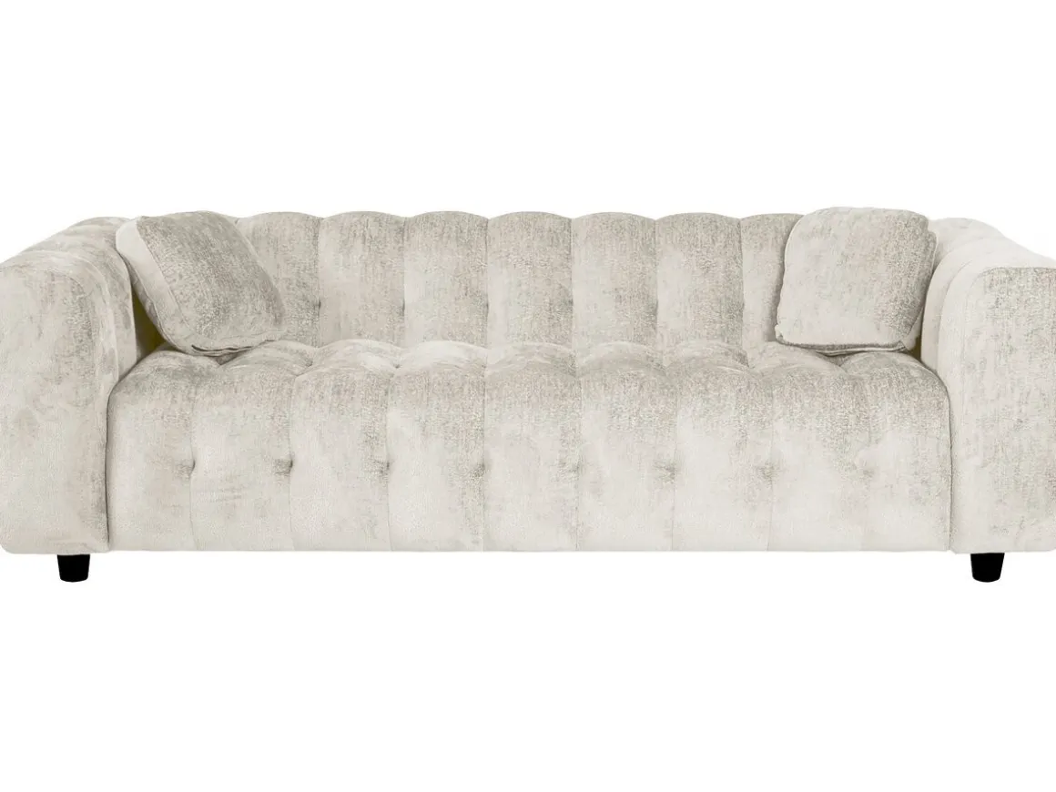 Canapé droit en tissu chenille "Vendome" - 3 places - Beige