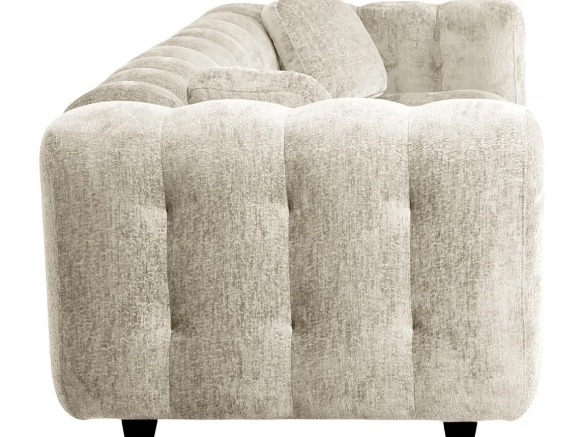 Canapé droit en tissu chenille "Vendome" - 3 places - Beige