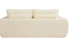 Canapé droit en tissu style bubble "Léonie" - 3 places - Beige