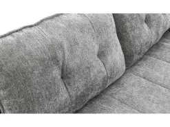 Canapé droit en tissu texturé "Silvano" - 3 places - Gris