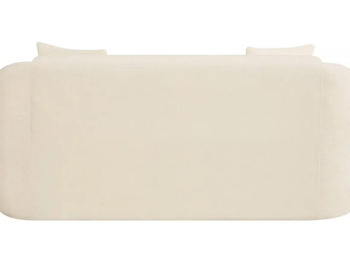 Canapé droit fixe en tissu "Ondine" - 2 places - Beige