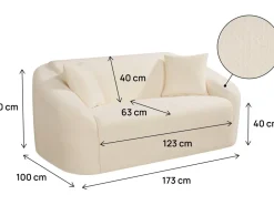 Canapé droit fixe en tissu