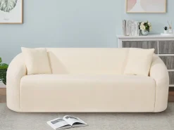 Canapé droit fixe en tissu 