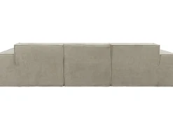 Canapé droit modulable avec ottoman en tissu texturé