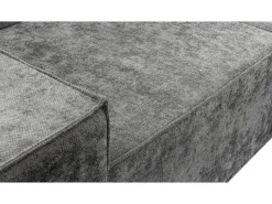 Canapé droit modulable avec ottoman en tissu texturé "Lusso" - 3 places - Gris
