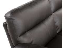 Canapé fixe en cuir reconstitué et PVC "Dallas" - 169 x 88 x 90 cm - 2 places - Chocolat