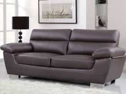 Canapé fixe en cuir reconstitué et PVC 
