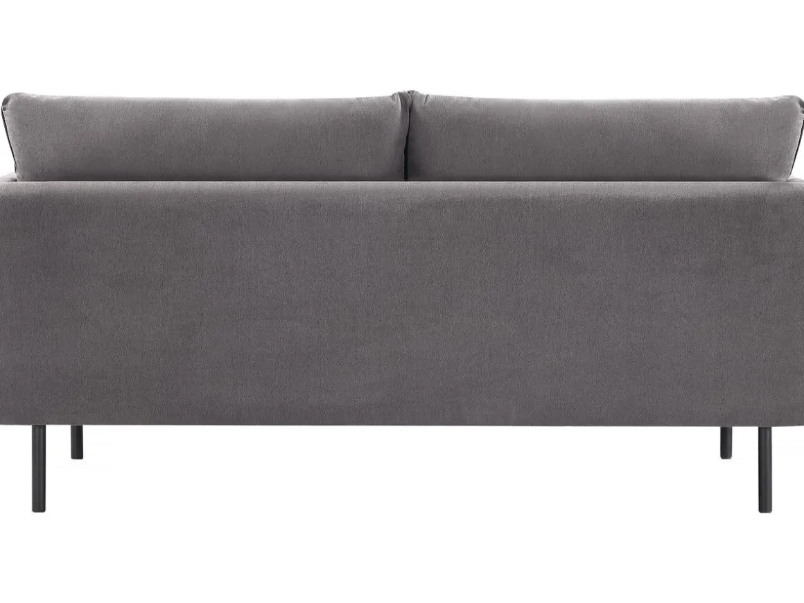 Canapé fixe tissu "Rudy" - 180.5 x 78 x 52 cm - 3 places - Gris foncé