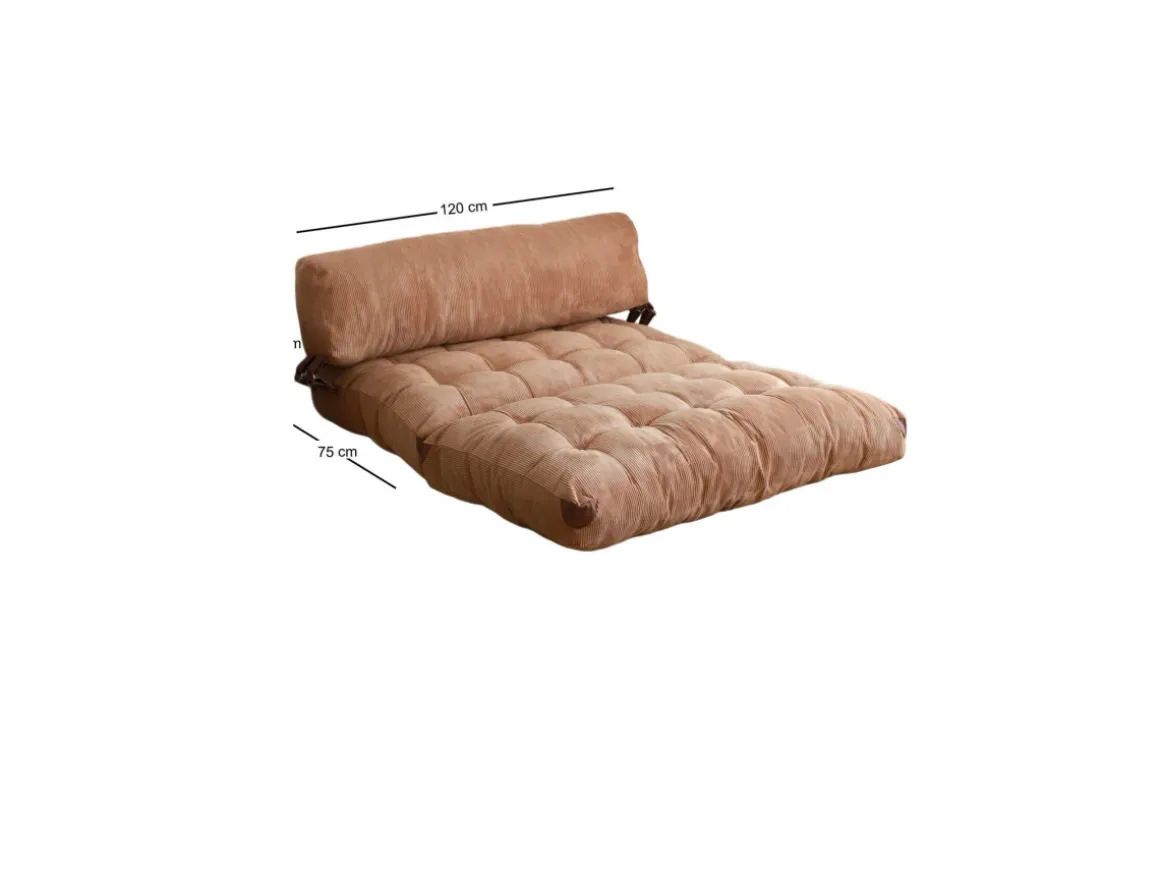 Canapé-lit 2 places en tissu "Fold" - 120 x 75 x 79 cm - Marron
