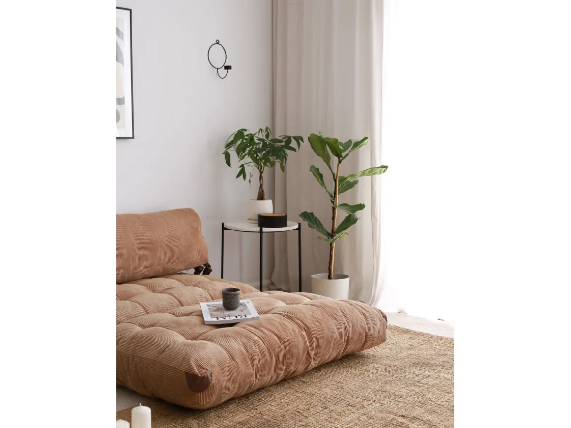 Canapé-lit 2 places en tissu "Fold" - 120 x 75 x 79 cm - Marron