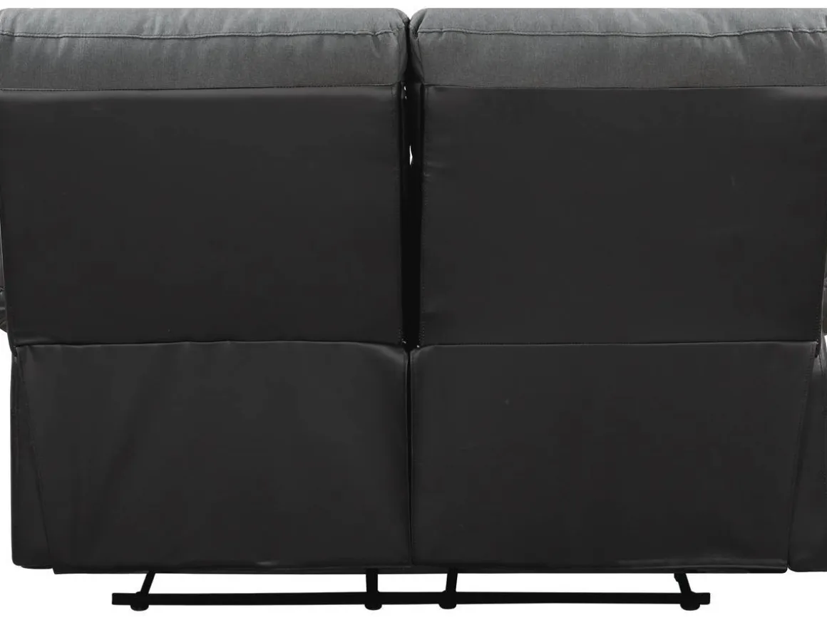 Canapé relax "Lincoln" - 147 x 89 x 103 cm - 2 places - Noir / Gris foncé